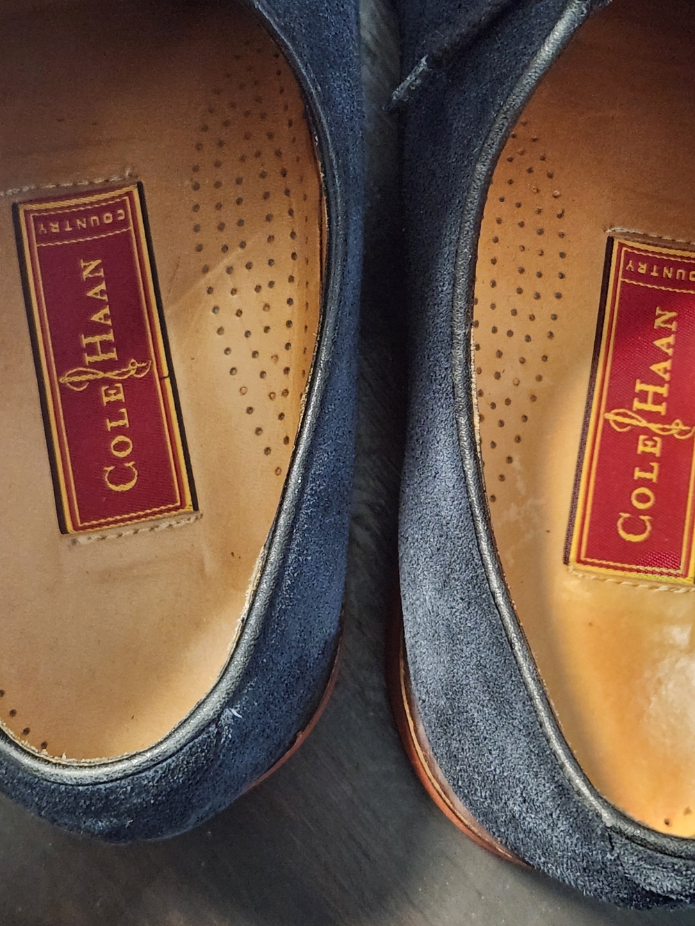Cole Haan Country Derby Shoes Men’s 9D Blue Suede Lace Up Plain Toe Dress Casual - Picture 8 of 10